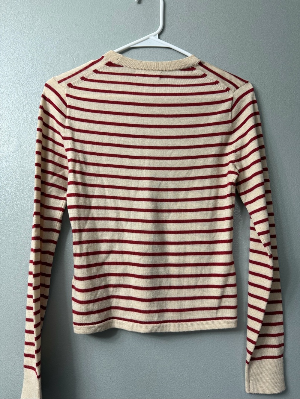 J. Crew Carolyn fitted crewneck sweater in striped merino wool small - Picture 6 of 9